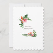 Luau Tropical Flowers Invitación de Baby shower Kaart (Achterkant)