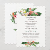 Luau Tropical Flowers Invitación de Baby shower Kaart (Voorkant / Achterkant)