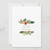 Luau Tropical Garden Spain 1st Birthday Baptisme Kaart (Achterkant)