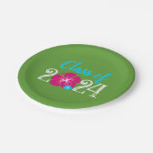 Luau Tropical Groen Afstuderen Papier Borden Papieren Bordje (Gekanteld)