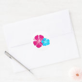 Luau Tropical Hibiscus Envelope Seal Stickers (Envelop)