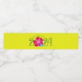 Luau Tropical Hibiscus geel Afstuderen Waterfles Etiket (Enkel label)