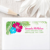 Luau Tropical Hibiscus Retouradreslabels Etiket (Insitu)