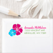 Luau Tropical Hibiscus Retouradreslabels Etiket (Insitu)