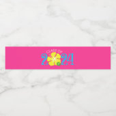 Luau Tropical Hibiscus Roze Afstuderen Waterfles Etiket (Enkel label)