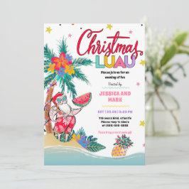Luau Tropical Kerstparty Invitation Card Kaart