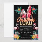 Luau Tropical Kerstparty Invitation Card Kaart (Voorkant / Achterkant)