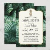 Luau Tropical Leaves Gold Pineapple Vrijgezellenfe Kaart (Voorkant / Achterkant)