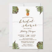 Luau Tropical Leaves Pineapple Vrijgezellenfeest Kaart (Voorkant)