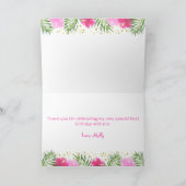 Luau Tropical Meisje 1e Eerste Verjaardag Dank u Kaart (Binnen)