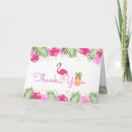 Luau Tropical Meisje 1e Eerste Verjaardag Dank u Kaart
