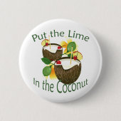 Luau Tropical Party Funny Coconut Drink Button (Voorkant)