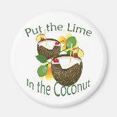 Luau Tropical Party Funny Coconut Drink Magnet (Voorkant)