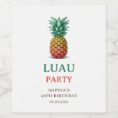 Luau tropical party with pineapple wine label wijn etiket (Enkel label)