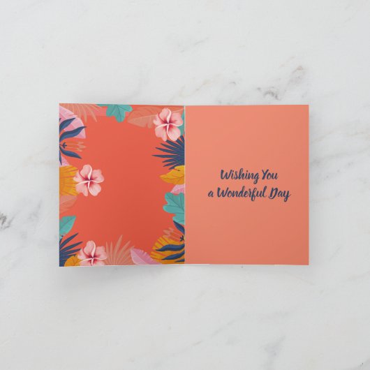 Luau Tropical Photo verjaardagscadeau Kaart (Binnen)