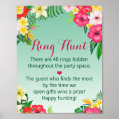 Luau Tropical Ring Hunt Game - Vrijgezellenfeest S Poster (Voorkant)