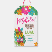Luau Tropical Tiki Favor Cadeau Label Cadeaulabel (Voorkant)