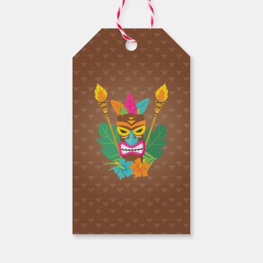 Luau Tropical Tiki Favor Cadeau Label Cadeaulabel (Achterkant)