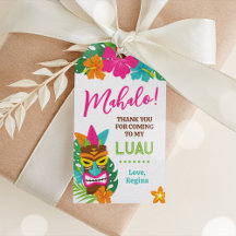 Luau Tropical Tiki Favor Cadeau Label