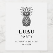 Luau tropisch feest met ananaswijnetiket wijn etiket (Enkel label)