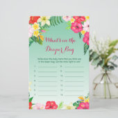 Luau Tropische Baby Shower Spel PRINTED (Staand voorkant)