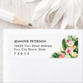 Luau Tropische Bladeren Retouradreslabels Etiket (Insitu)