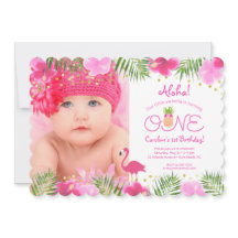 Luau Tropische Bloemen Foto Meisje 1e Eerste Verja