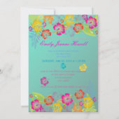 Luau/Tropische bloemen GraduPartij Kaart (Achterkant)