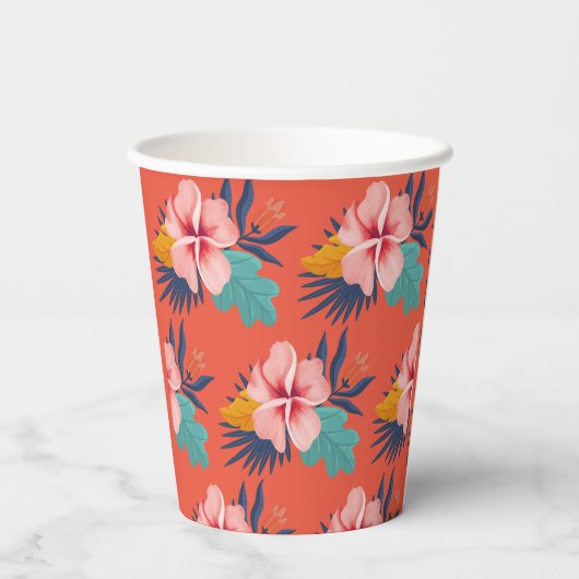 Luau tropische zomer zwembad partij Verjaardag Papieren Bekers (Achterkant)