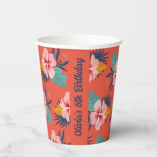 Luau tropische zomer zwembad partij Verjaardag Papieren Bekers (Rechts)