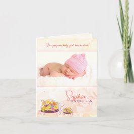 Luau Turtles Baby Girl Foto Geboorte Aankondiging