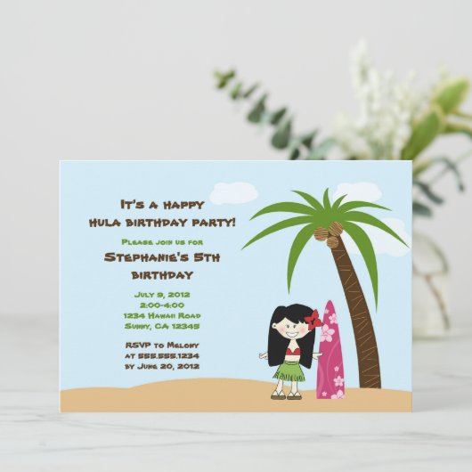 Luau Uitnodiging (Staand voorkant)