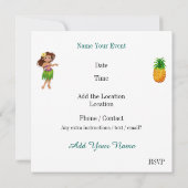 Luau Uitnodiging (Achterkant)