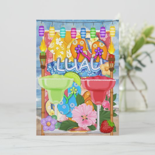 Luau uitnodiging door SRF (Staand voorkant)