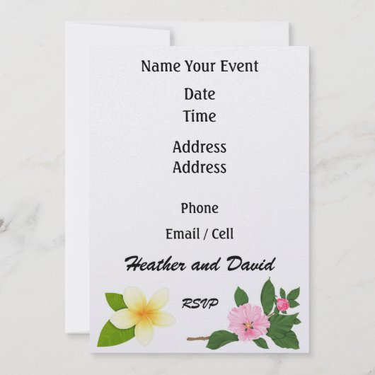 Luau uitnodiging door SRF (Achterkant)