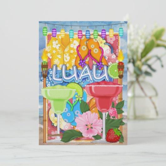 Luau Uitnodiging door SRF (Staand voorkant)