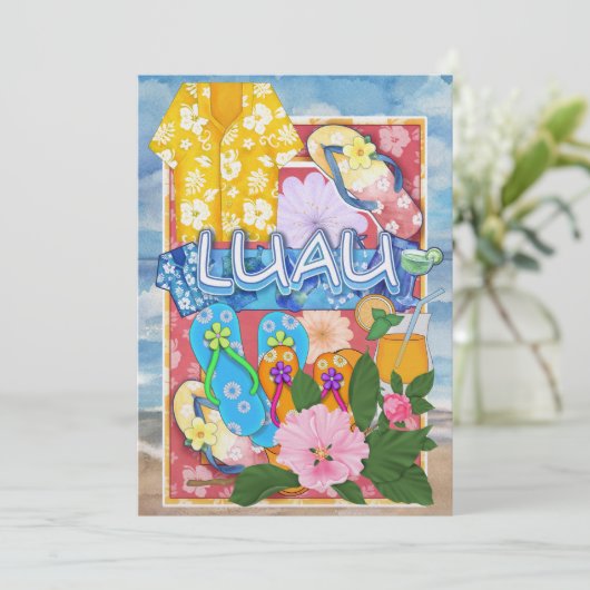 Luau uitnodiging door SRF (Staand voorkant)