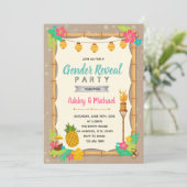 Luau uitnodiging geslacht onthulling feest (Staand voorkant)