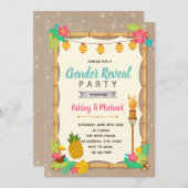 Luau uitnodiging geslacht onthulling feest (Voorkant / Achterkant)