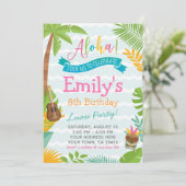 Luau Uitnodiging, Pool Party Uitnodiging (Staand voorkant)