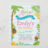 Luau Uitnodiging, Pool Party Uitnodiging (Voorkant / Achterkant)