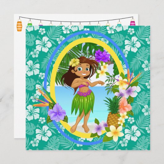 Luau uitnodiging / strand bruiloft feest (Voorkant / Achterkant)