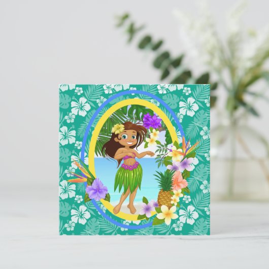 Luau uitnodiging / strand bruiloft feest (Staand voorkant)