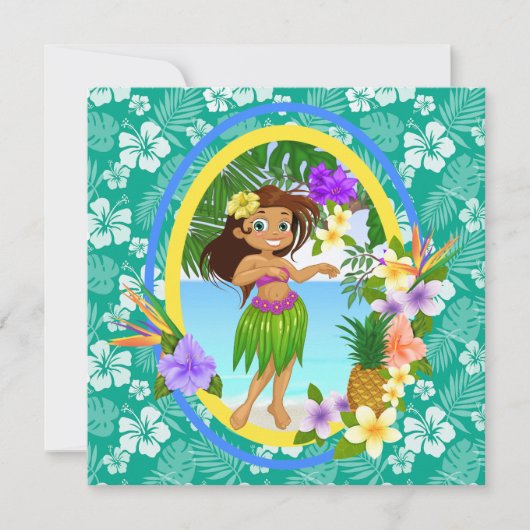 Luau uitnodiging / strand bruiloftsfeest (Voorkant)