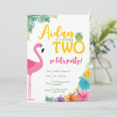 Luau Uitnodiging voor tweede verjaardagsfeestje, L (Staand voorkant)