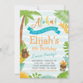 Luau uitnodiging voor verjaardagsfeestje (Voorkant)