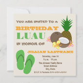 Luau uitnodiging voor verjaardagsfeestje (Voorkant)