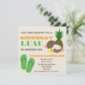 Luau uitnodiging voor verjaardagsfeestje (Staand voorkant)