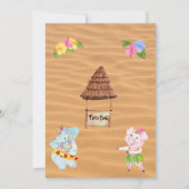 Luau uitnodiging voor verjaardagsfeestje (Achterkant)