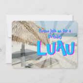 Luau Uitnodiging voor verjaardagsfeestje, Strand C (Voorkant)